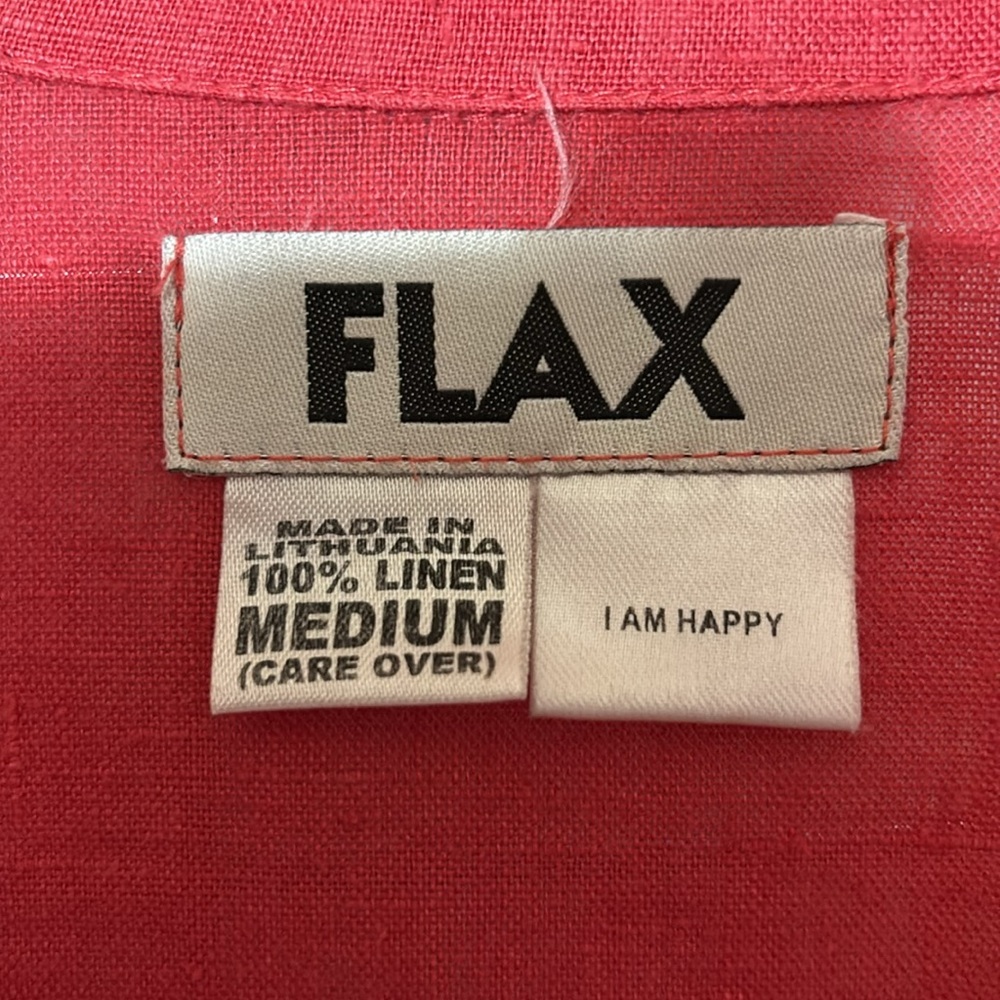 Vintage Flax Red Linen Top M - Picture 2 of 6